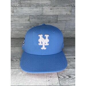 NY Mets MLB Hat Cap Blue Pink New Era Fitted Size 7 1/2 World Series New